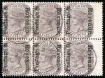 Stamp of Mauritius » Later Issues 1902 2R50c brown-purple used block of six