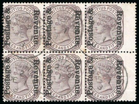 Stamp of Mauritius » Later Issues 1902 2R50c brown-purple used block of six