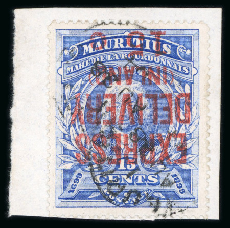 Stamp of Mauritius » Later Issues Express Delivery: 1903-04 15c on 15c (type E4 surch.) with inverted surcharge variety