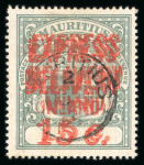 Stamp of Mauritius » Later Issues Express Delivery: 1904 15c grey-green with double overprint variety, used