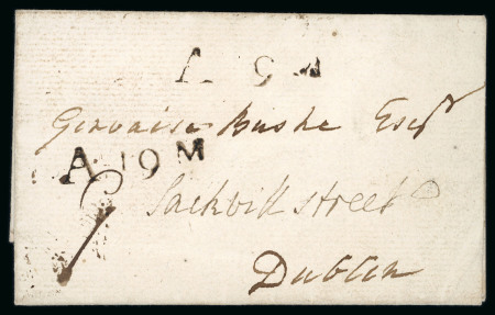 Stamp of Ireland » Pre-Stamp Postal History » Local Post Period - 1773-1840 1780 (August 17th) Folded entire sent locally within