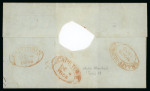 Stamp of South Africa » Cape of Good Hope 1855 (No 29) wrapper sent registered from Graaf Reinett to Cape Town with 1855-63 4d deep blue pair