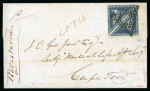 Stamp of South Africa » Cape of Good Hope 1855 (No 29) wrapper sent registered from Graaf Reinett to Cape Town with 1855-63 4d deep blue pair