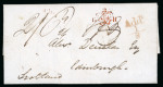 Stamp of Ireland » Pre-Stamp Postal History » Unified Post Period - 1827-1839 1838 (April 6th) Folded cover from Dublin to Edinburgh,