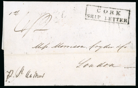 Stamp of Ireland » Pre-Stamp Postal History » Unified Post Period - 1827-1839 1837 (July 21st) Folded cover sent from New York via