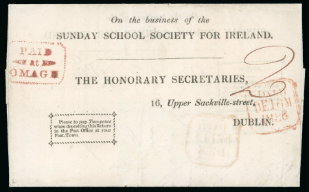 Stamp of Ireland » Pre-Stamp Postal History » Unified Post Period - 1827-1839 1838 (December 12th) Sunday School Charity printed