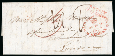 Stamp of Ireland » Pre-Stamp Postal History » Unified Post Period - 1827-1839 1839 (October 14th) Folded cover sent from Sydney,