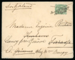 Stamp of Egypt » Postal History 1893 (Aug) envelope with QV 2a6p tied by pen cross and "Piroscafi Postali / dell Egitto" hs, sent to Switzerland