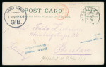 Stamp of Gibraltar 1914 (Sep 1) postcard sent from an internment camp by a Prisoner of War to Germany, sent free of charge with Gibraltar cds