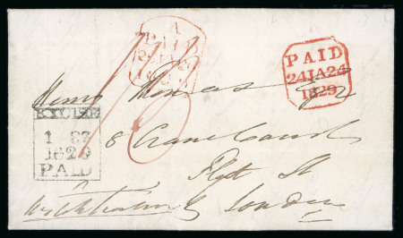 Stamp of Ireland » Pre-Stamp Postal History » Unified Post Period - 1827-1839 1829 (January 22nd) Folded entire sent from Dublin