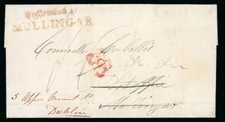 Stamp of Ireland » Pre-Stamp Postal History » Independant Post Office Period - 1784-1831 1828 (July 28th) Folded cover sent from Dublin to Mullingar,