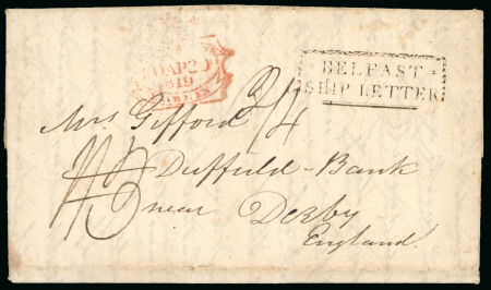 Stamp of Ireland » Pre-Stamp Postal History » Independant Post Office Period - 1784-1831 1819 (February 1st) Folded cover sent from Pittsburg,h