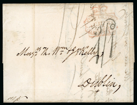 Stamp of Ireland » Pre-Stamp Postal History » Independant Post Office Period - 1784-1831 1825 (June 2nd) Folded entire sent from Bordeaux in