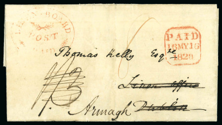 Stamp of Ireland » Pre-Stamp Postal History » Independant Post Office Period - 1784-1831 1828 (April 12th) Folded affidavit sent from the President