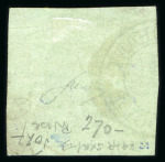 Stamp of Romania » 1858 Moldavian Bull's (21 July) Handstruck at Jassy on wove paper (81pa.) or laid paper (other values). 54 Parale green on blue green, large to huge margins