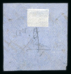 Stamp of Romania » 1858 Moldavian Bull's (21 July) Handstruck at Jassy on wove paper (81pa.) or laid paper (other values). 81 Parale blue on blue green, four large to large margins,