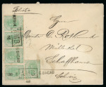 Stamp of Romania » Railway Cancellations 1901 Envelope from Bacau to Schaffhausen, Switzerland,