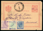 Stamp of Romania » Austrian Levant Post Offices » Romania Post Office in Constantinople 1896 10pa on 5b, 20pa on 10b, and 1pi on 25b all on