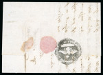 Stamp of Romania » Postal History » Disinfected Mail ZIMNICEA: 1850 Folded stampless entire to Bucarest,