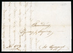 Stamp of Romania » Postal History » Disinfected Mail ZIMNICEA: 1850 Folded stampless entire to Bucarest,