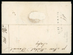 Stamp of Romania » Austrian Levant Post Offices » Russian Post Offices GALATZ: 1854 Disinfected folded entire from Galatz to Odessa, bearing the extremely rare 2-line Russian P.O. in Galatz ds