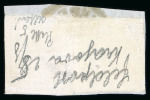 Stamp of Romania » Austrian Levant Post Offices KRAJOVA: 1850 6kr. brown and 9kr. blue tied on fragment by K.K. ÖST.F.R. KRAJOVA/21.7 cds,