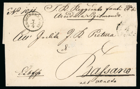 Stamp of Romania » Austrian Levant Post Offices KRAJOVA: 1856 (7.4) Folded letter sheet from Krajova