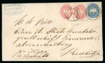 Stamp of Romania » Austrian Levant Post Offices PLOESCHTI: 1864 (19.3) Folded letter sheet from Ploeschti to Reschitza, franked 1864 5s rose, two singles and 10s blue