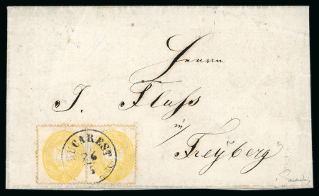 Stamp of Romania » Austrian Levant Post Offices BUCHAREST: 1865 (26.5) Folded printed matter entire
