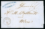 Stamp of Romania » Austrian Levant Post Offices BAZIASCH: 1860 (4.9) Folded stampless entire from Galatz
