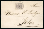 Stamp of Romania » Austrian Levant Post Offices » D.D.S.G. Post Offices 1866 10(kr) lilac, perf. 9 1/2, neatly tied by AGENTIE