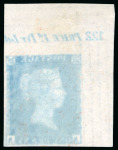 Stamp of Great Britain » 1841 1d Red 1850-51 1d Red Brown pl.122 imprimatur from the upper left corner of the sheet with plate number and part marginal inscription