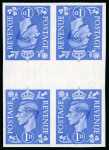 Stamp of Great Britain » King George VI 1950-52 1d Light Ultramarine mint n.h. imperforate imprimatur vertical tête-bêche gutter block of four