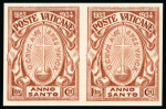 Stamp of Italy » Vatican State 1933 Anno Santo, IMPERFORATE set of 4 values in pairs,