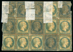 Stamp of France » Empire Lauré 1863-1870 Empire non lauré, 15 exemplaires de coussinets d'impression