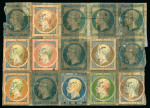 Stamp of France » Empire Lauré 1863-1870 Empire non lauré, 15 exemplaires de coussinets d'impression