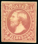 Stamp of Luxembourg 1852 1sg brown-red, mint lightly hinged, mostly large
