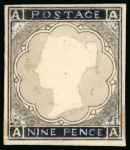 Stamp of Great Britain » 1855-1900 Surface Printed Four artist's drawings for a 9d value in pencil, black ink and grey wash