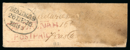 Stamp of India » Postal History in Hyderabad 1831 (Dec 16) Small domestic letter with “CAMPJALNAH/POST
