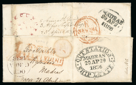 Stamp of India » Postal History in Hyderabad 1836 (April 21) Entire letter from Secunderabad via