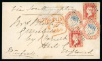 Stamp of India » Postal History in Hyderabad 1855 (March 2) Envelope from Aurangabad to Hertfordshire,