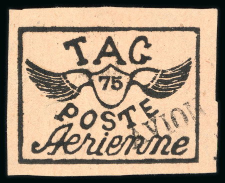 Stamp of Colonies françaises » Guyane - T.A.G. 1921, T.A.G., Écusson ailé, Y&T n°9 O, oblitération