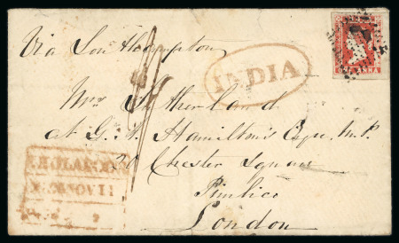 Stamp of India » Postal History in Hyderabad 1854 (Nov 10) Envelope from Nuldroog via Sholapoor