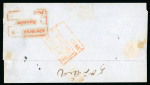 Stamp of India » Postal History in Hyderabad 1855 (July 2/Sept 2) Two folded letters from Bombay