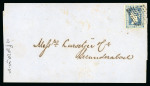 Stamp of India » Postal History in Hyderabad 1855 (July 2/Sept 2) Two folded letters from Bombay
