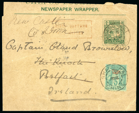 Stamp of China » Local Post » Chefoo 1895 CHEFOO LOCAL POST newspaper wrapper 1/2c addressed