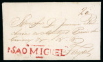 Stamp of Portuguese Colonies » Azores 1824 (18.3) Entire to Fayal with fine SAO MIGUEL boxed