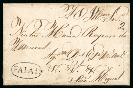 Stamp of Portuguese Colonies » Azores 1832 (Aug 24) Entire from S.Miguel to Faial with fine