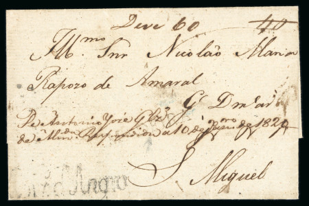 Stamp of Portuguese Colonies » Azores 1820 Cover to S.Miguel with Corr d'Angra hs in black,