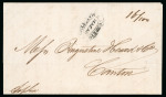 Stamp of Portuguese Colonies » Macao 1852 (Jul 26) Entire originating from Russell & Sturgis in MANILA sent to Canton with fine oval CORREIO MARITIMO MACAO hs